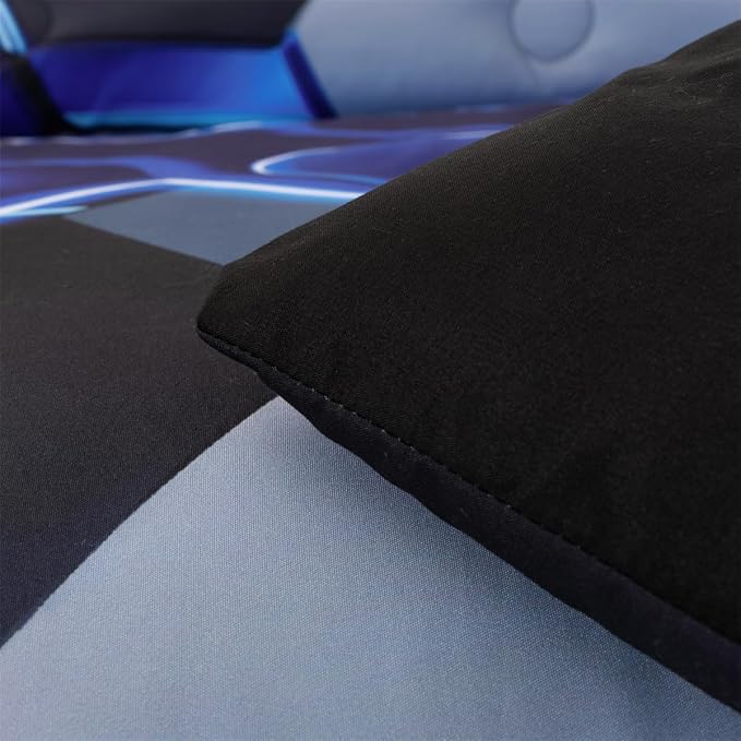NTBED 3D Gaming Comforter Set for Boys Kids Teens,5pcs Gamer Bedding Sets with Sheet,Game Console Bed in a Bag (Blue, Twin)