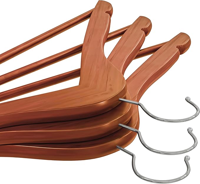 Utopia Home Premium Wooden Hangers 20 Pack - Durable & Slim Coat Hanger - Suit Hanger with 360-Degree Rotatable Hook - Wood Hangers with Shoulder Grooves (Cherry Color)