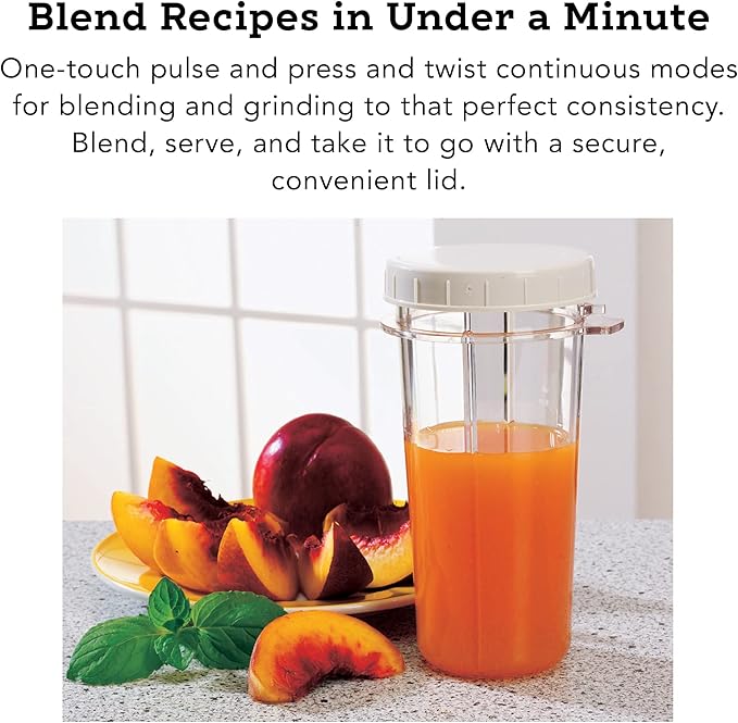 Tribest PB-250XL-A Kitchen Grinder & Personal Blender for Shakes and Smoothies with BPA-Free Portable Blender Cups, White