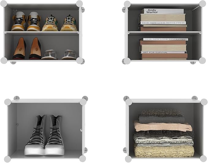 AWTATOS Shoe Rack, 6 Tier Shoe Storage Cabinet with Door, 32 Pair Shoe Organizer Shelves for Closet Hallway Bedroom Entryway, White