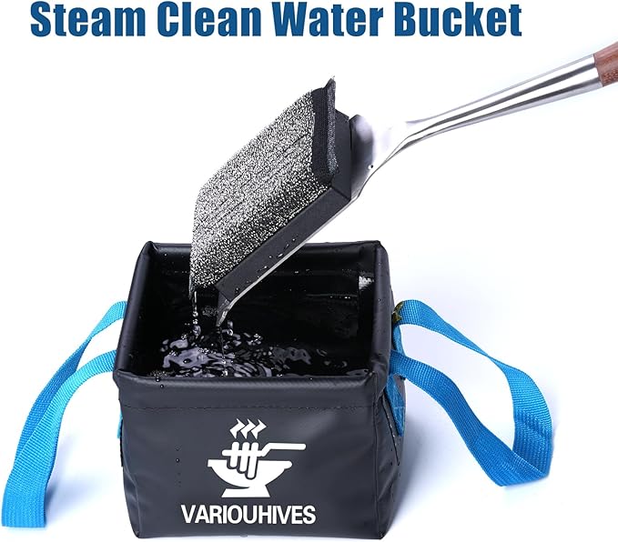 Collapsible Water Bucket for Grill Brush Heads, Durable Dunk Tank for Stainless-Steel Grates and Steam Grills,Ideal Gift for Dads(Bucket Only, No Brush Included)