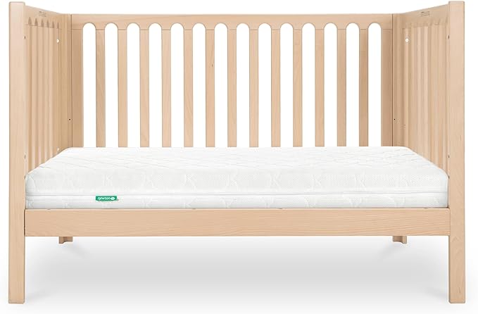 Newton Baby Galileo Standard Crib, Solid Beech Wood in Natural Color, 3-in-1 Convertible Crib with Toddler Bed Conversion Kit, Ultra-Safe Non-Toxic Finish
