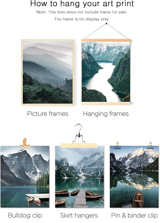 HoozGee Scandinavia Travel Wall Art Prints Mountain Pictures Wall Decor Natural Landscape Photography Poster Canvas Print Wall Art Pictures Living Room Decor Home Decor (8"x10" UNFRAMED)