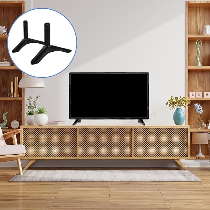 PRETYZOOM TV Base Pedestal Screen Stand Desktop TV Monitor Riser Support Legs Universal for 32 to 65 Inches Monitor