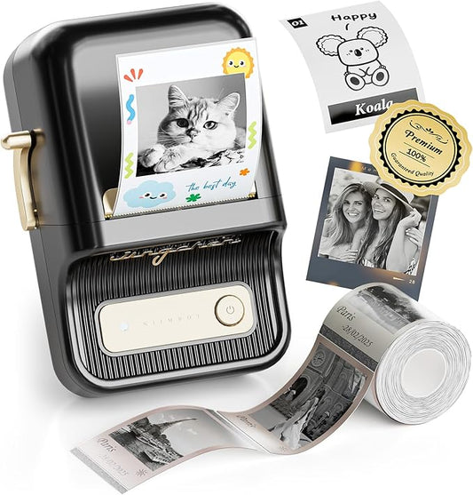 NIIMBOT B21 Pro Label Maker, 300DPI HD Label Printer, Ideal for Notes,Photos, Study Graphics, Memo Maker,50x30mm Label,230Pcs(Black)