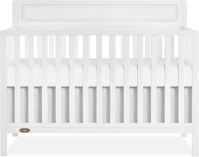 Dream On Me Avery 5-in-1 Convertible Full-Size Baby Crib in White, GreenGuard Gold & JPMA, 3 Mattress Heights, Converts to Toddler, Day & Full-Size Bed, Create a Safe and Baby-Friendly Nursery