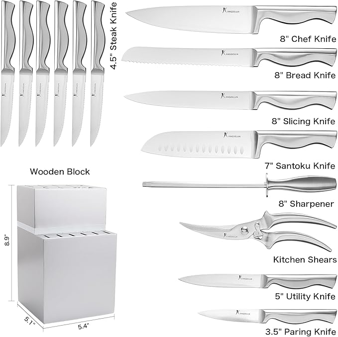 15-Piece Ultra Sharp Kitchen Knife Set with Wooden Block