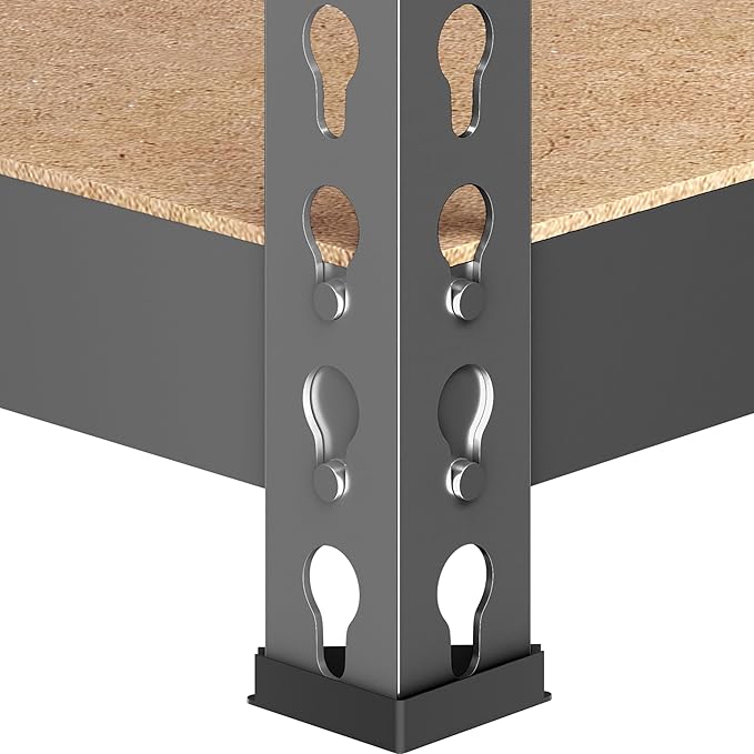 Yaheetech Storage Shelves 5 Tier Garage Shelving Heavy Duty Garage Shelves Adjustable Metal Shelving Unit Utility Rack Industrial Shelving for Warehouse Pantry Closet, 27.5"W x 12"D x 60"H, Dark Gray