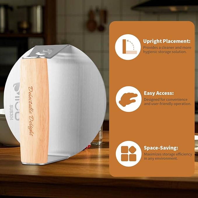 Smash Burger Press,304 Stainless Steel 6.0 Inches Round Hamburger Smasher with Anti Scald Wood Handle, Non-Stick Burger Press Perfect for Flat Top Griddle Grill Cooking