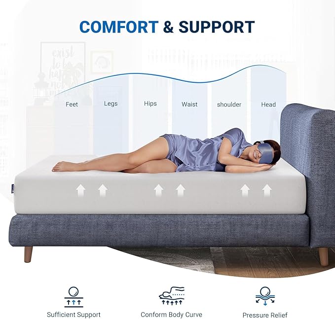 Avenco King Size Mattress, 12 Inch King Memory Foam Mattress in a Box for Comfort Sleep & Pain Relief, CertiPUR-US Certified King Mattresses Soft