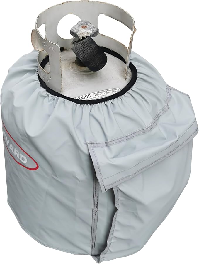 ATYARD Heavy Duty Propane Tank Cover Fits Standard 20 lb Tank Cylinder, UV and Weather Resistant , with Storage Pocket Gray
