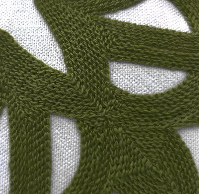 Alysheer Embroidered Decorative Throw Pillow Cover 18x18 inch, Cozy Boho Mandala Chic Knit Pattern, Soft 100% Cotton Canvas Cushion for Sofa Couch Living Room Bedroom(Olive Green)