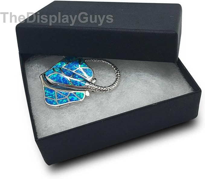 TheDisplayGuys - 25-Pack #99 Cotton Filled Cardboard Paper Jewelry Boxes Gift Case - Matte Black (5 Sizes Assortment) - for Shipping or Storage