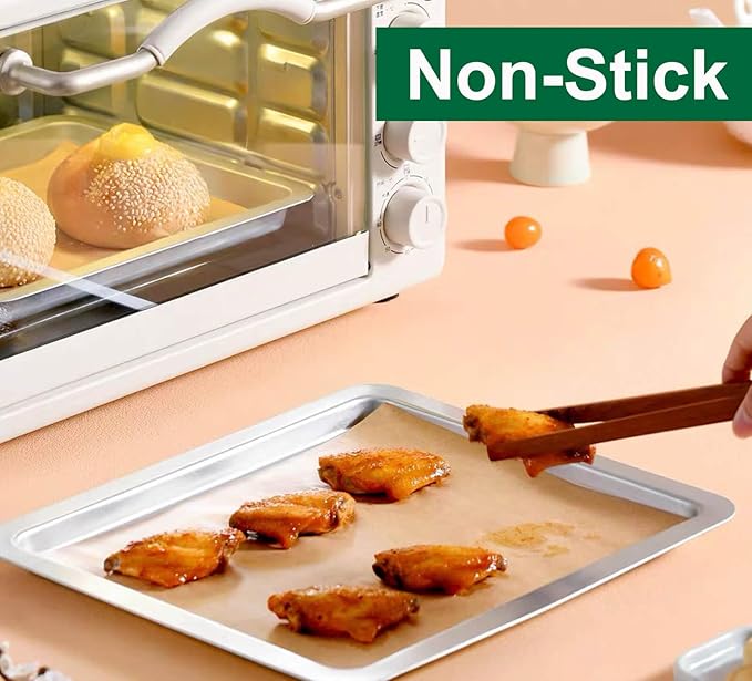 200pcs Unbleached Parchment Paper Sheets, 12x16In Precut Cooking Paper Liners for Baking Sheets, Air Fryer, Microwave, Grilling, Oven, Non-Stick,Non-Toxic, Oil Proof, Food Grade