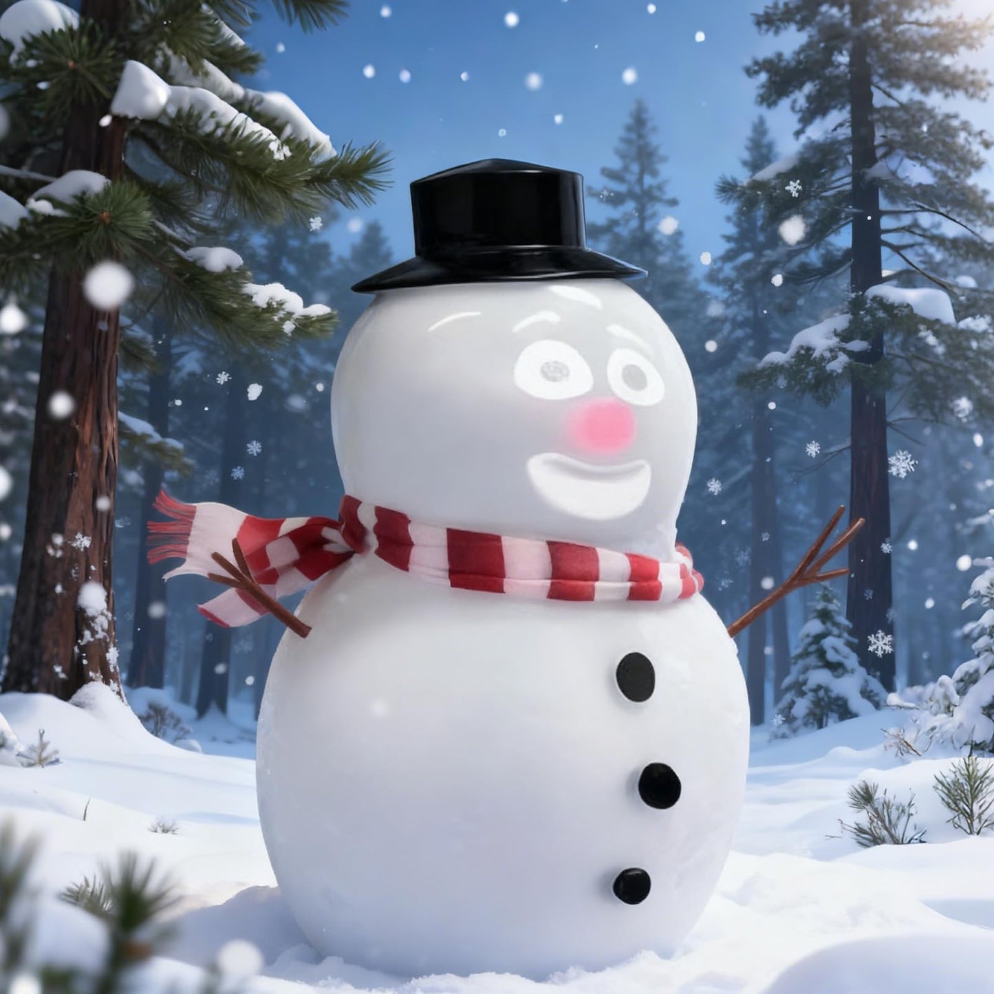 Nyrvexa Animated Talking Snowman,Singing,Talking,Dancing Interactive Blinking Snowman with Built-in Projector & Speaker -Plug'n Play Christmas Decoration, LED Facial Projection (USB/Battery Powered)