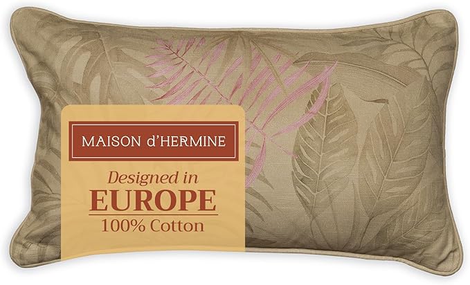 Maison d' Hermine Decorative Pillow Covers 12x20 Inch Rectangle 100% Cotton Throw Pillow Covers with Invisible Zipper for Living Room Couch, Chair, Sofas, Bedroom, Home (Creole - Olive Grey)