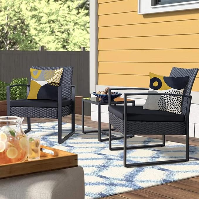 Jartinle Mustard Yellow Mid Century Modern Throw Pillow Covers Abstract Art Geometric Minimalist Pillow Covers Aesthetic for Couch Home Decor Set of 4