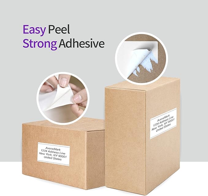 AveneMark 12 Rolls 3” X 2” Direct Thermal Labels for Barcodes, Address Labels Perforated & Compatible with Rollo & Zebra Desktop Label Printers (700/Roll)