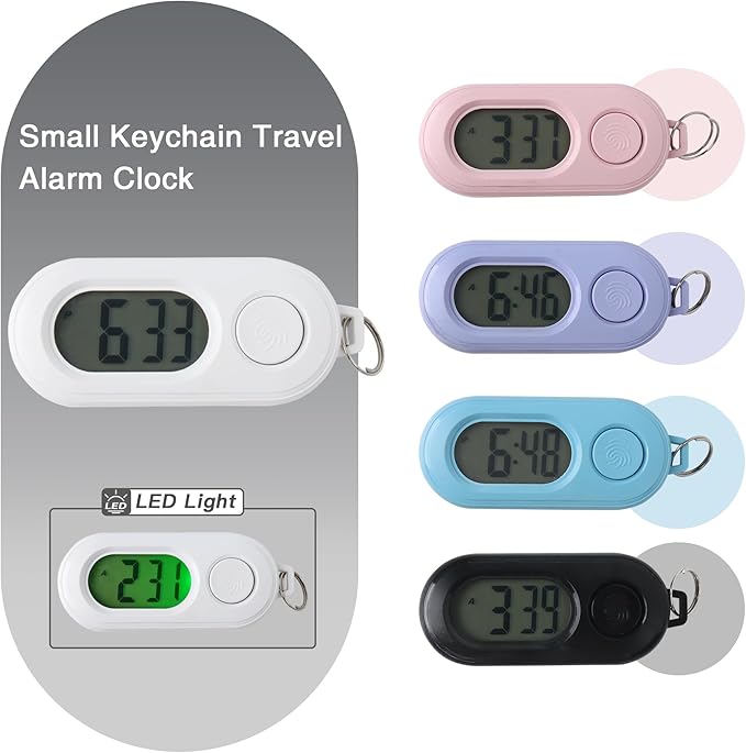 Small Glass Desk Whiteboard Dry-Erase Board with Clock, Small Travel Clock Keychain with Desk Notepad, Time Table Whiteboard for Desk Digital LED Light Display, 8x6 in with Accessories, White