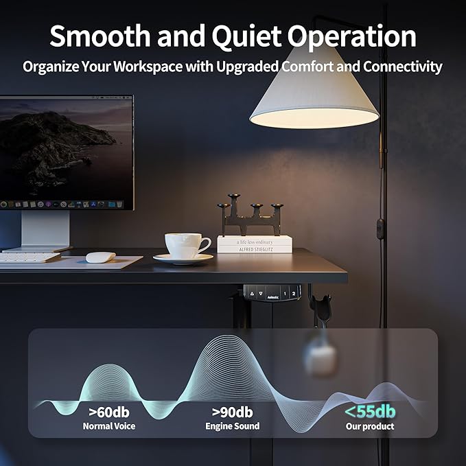 Agilestic Electric Standing Desk 40 x 24 Inches, Height Adjustable Desk, Sit Stand up for Work Office Home, Ergonomic Rising Gaming Computer Table with Memory Preset, Black