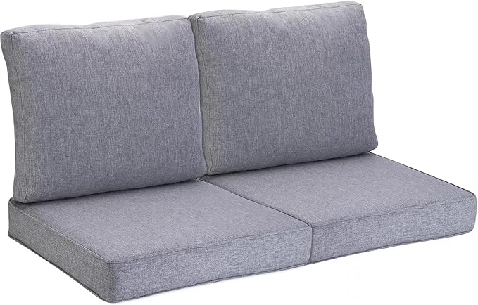 JMGBird Outdoor Cushion Tufted Pillow, Deep Seat Outdoor Chair Cushion 22"x22" Patio Cushions for Outdoor Furniture Grey