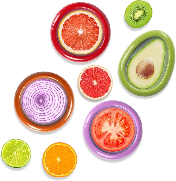 Avocado Saver and Onion Storage 4 Set - Reusable refrigerator fruit storage containers - is the storage Apples, Tomatoes, Tomato,Garlic for Ideal
