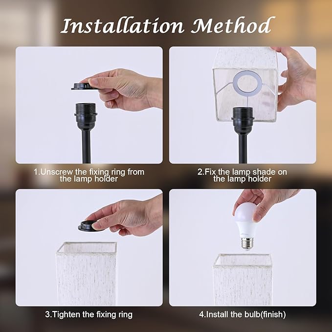 Touch Table Lamp for Bedroom, Stepless Dimmable Bedside Lamp with USB C+A Ports & 3 Color Temperatures, Nightstand Light for Living Room Office, LED Bulb Included (Gray)