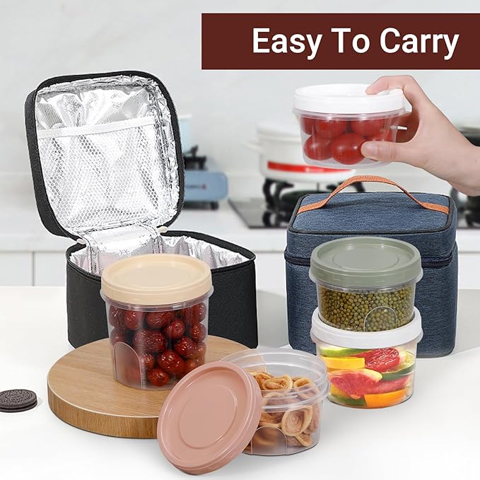 ASEVAT 8-Pack 16oz, Plastic Storage Containers With Lids Kitchen, Food Storage Container with Lid, Microwave Safe Bowls, Freezer Safe Bowl, Meal Preparation Jar