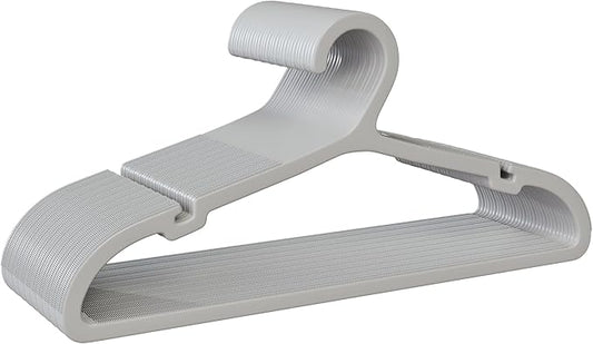 30 Pack Clothes Hangers, Non Slip Plastic Coat Hangers, Space Saving, Heavy Duty, Hanging Dry Wet Clothes, 16.4" x 8.3", Gray, UAPY0530G