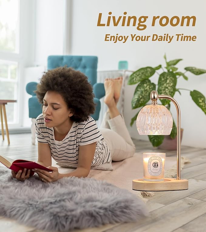 Candle Warmer Lamp with Timer and Dimmer,Flameless Electric Wax Melt Warmer for Jar Candles With 2 Bulbs,House Warming Gifts,Mother's Day/Birthday/Christmas Gifts For Mom/Wife,Home Decor Lamp