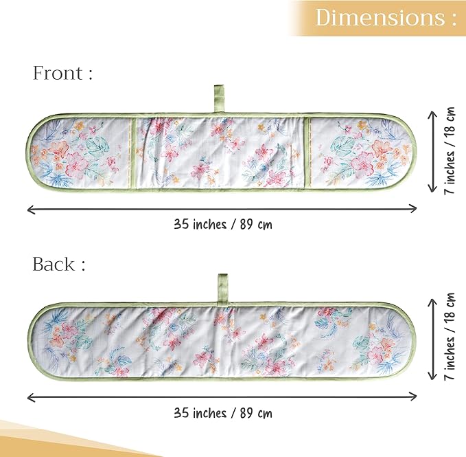 Maison d' Hermine Paradise Island 100% Cotton Easter Double Oven Glove with Loop Heat Resistant for BBQ | Cooking | Baking | Grilling | Microwave | Barbecue | Spring/Summer (7.5 Inch by 35 Inch)