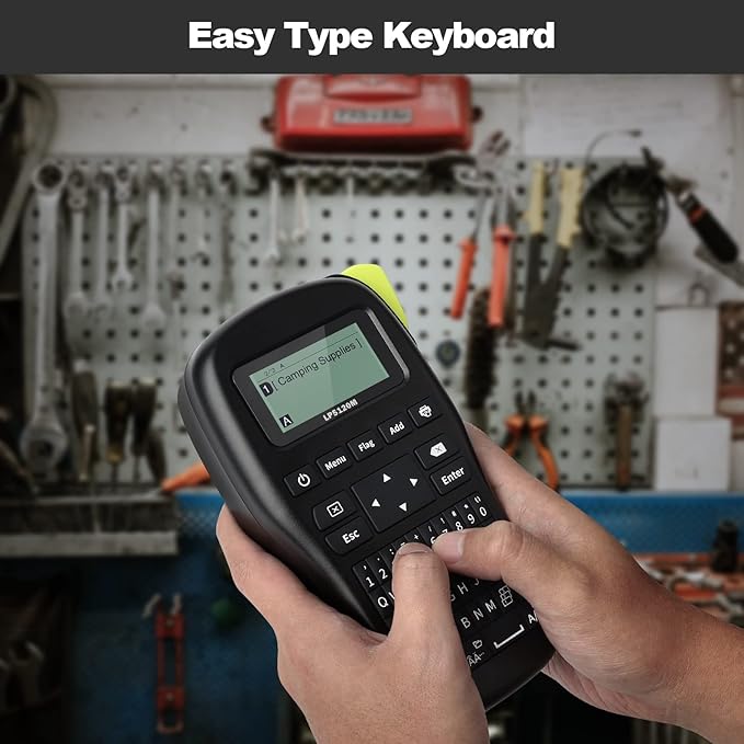 SUPVAN LP5120M Label Maker Machine Bundle (5 Tapes Included) with Keyboard & AC Adapter, Waterproof Thermal Transfer Label Printer with Ik+ Icons for Garage, Home, Office Organization