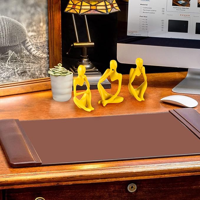 Thinker Statue Gold Decor Abstract Art Sculpture, Golden Resin Collectible Figurines for Home Living Room Office Shelf Decoration,Great Gifts Ideas (Yellow)