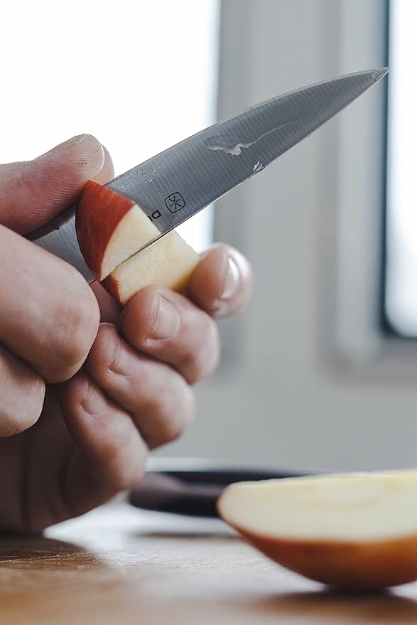 3.5-Inch Paring Knife – Ultra-Sharp German High Carbon Stainless Steel, Full Tang, Ergonomic Handle, Multipurpose Kitchen Knife for Chopping, Slicing, and Dicing, Cream