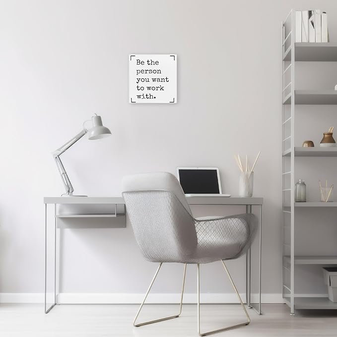 Be The Person You Want To Work With Framed Canvas Print Poster - 11.8’’ Inspirational Quote Canvas Artwork Prints Favors For Friends Family Coworkers - Wall Art Decor For Home Bedroom Office - A07