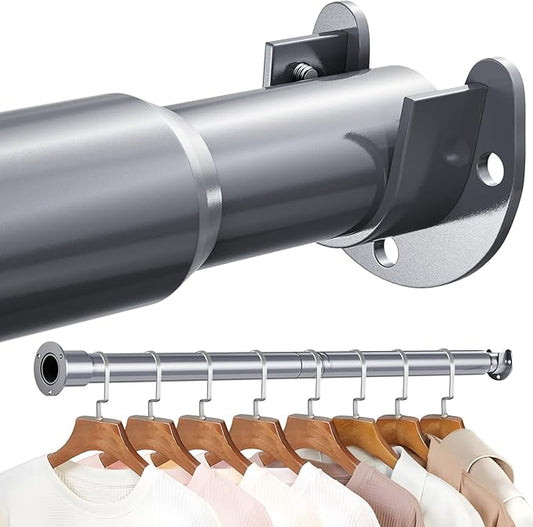 Mavivegue Closet Rod, 17 to 70 Inch Adjustable Closet Rods for Hanging Clothes, Silver Hanging Rod for Closet Wardrobes Laundry RV, Bathroom