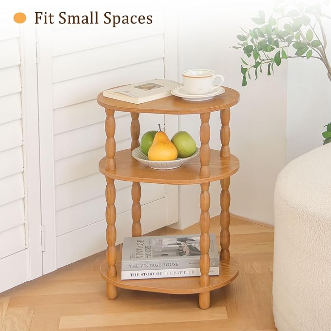 MaxSmeo End Table, Small Side Table for Small Spaces, Modern Oval Night Stand Accent Table for Living Room, Bedroom, Brown