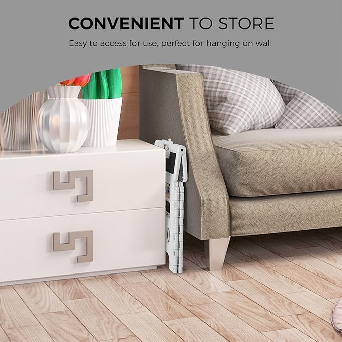 ACKO Folding Step Stool - 13" Height Premium Heavy Duty Step Stools for Adults and Kids, Upgrade Step Stool Kitchen Garden Bathroom Stepping Stool (White)