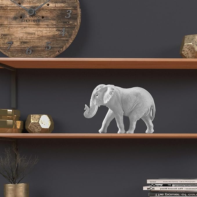 Thinker Statue Gold Decor Abstract Art Sculpture, Golden Resin Collectible Figurines for Home Living Room Office Shelf Decoration,Great Gift Ideas (Elephant-White)