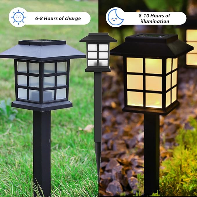 Solar Outdoor Lights,12 Pack LED Light Outdoor Waterproof, Solar Walkway Lights Maintain 8 Hours of Lighting for Your Garden, Landscape, Path, Yard, Patio, Driveway