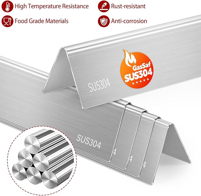 GasSaf 22.5 Flavorizer Bars for Weber Spirit 300 310 320 Side Panel, 304 Stainless Steel 7536 Grill Flavorizer Bars for Genesis Silver B/C, Genesis Gold B/C, Grill Part Bars for Spirit 700, Weber 900