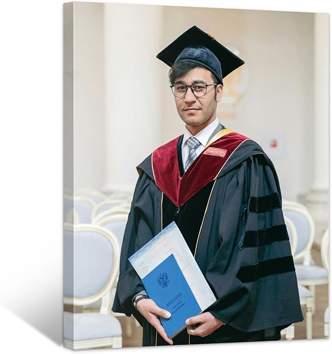 Custom Graduation Canvas Prints with Your Photos,Graduation Decorations, Personalized Graduation Canvas Wall Art Gifts Idea for Daughter, Son, Sibling or Friend (16" X 20")