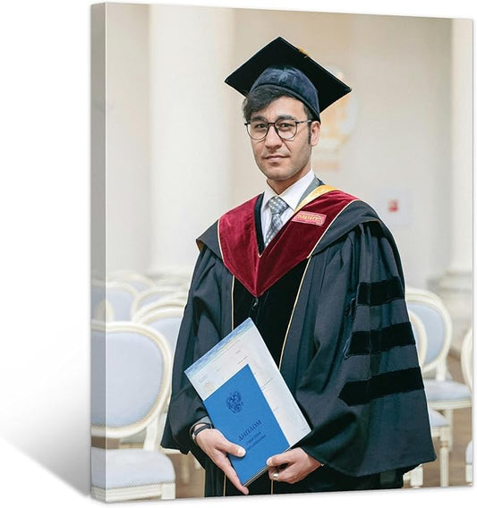 Custom Graduation Canvas Prints with Your Photos,Graduation Decorations, Personalized Graduation Canvas Wall Art Gifts Idea for Daughter, Son, Sibling or Friend (16" X 20")