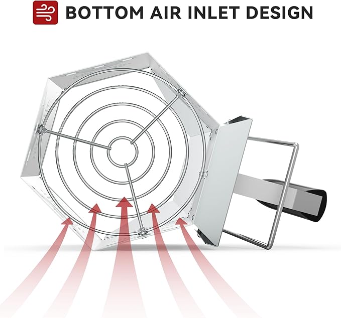 onlyfire BBQ Chimney Starter for Charcoal Grills and Barbecues, Charcoal Starter Barbecue Fire Starter with Heat Shield and Stay-Cool Handle, Outdoor Cooking Grill Tool Grilling Accessories