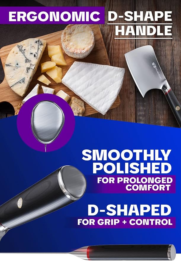 Dalstrong Meat Cleaver Knife-4.5"-Phantom Series-Premium Japanese High-Carbon Steel-Razor Sharp-Spanish Pakkawood Handle Kitchen Knife Gift-Meat Cutting, Carving- w/Sheath