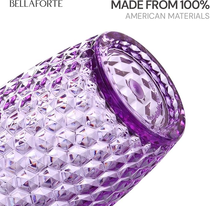 BELLAFORTE Shatterproof Tritan Plastic Tall Tumbler, 19oz Drinking Glasses Set of 4 - Laguna Beach Unbreakable Outdoor Drinkware for Party, Poolside, Indoor Use - Dishwasher Safe, BPA Free - Purple