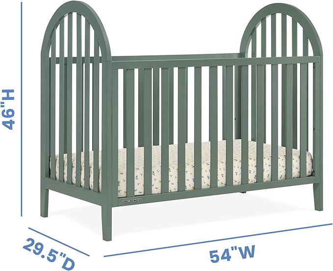 Delta Children Milano 4-in-1 Convertible Crib - Greenguard Gold Certified, Grassy Glen