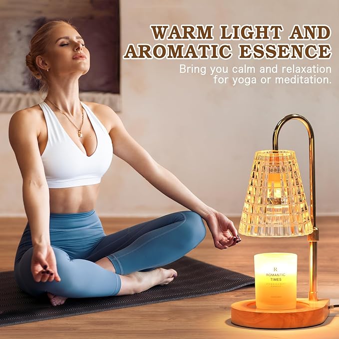 Candle Warmer Lamp with Timer, Glass Candle Lamp Warmer, Christmas Gifts for Women Mom Her, Dimmable & Adjustable Wax Warmer Lamp for Jar Candles, House Warming Gifts for New Home Decor