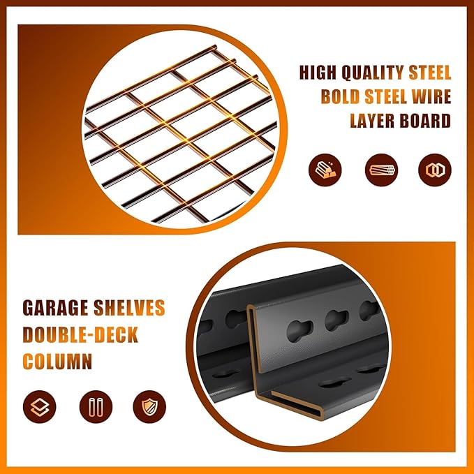 Garage Shelving Wire Storage Shelving Unit 5-Tier Heavy Duty 3000 lbs Load Capacity Storage Shelves, Adjustable Metal Shelves for Garage, Kitchen, and Pantry Storage(35.4"W x 15.7"D x 72"H)