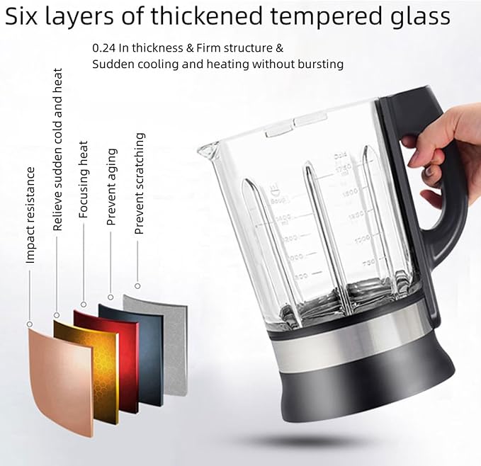 Countertop Food Blender,Hot Soup Maker,High-Speed Kitchen Food Processor with 9 One Touch Programs,12H Preset,Self-Cleaning,Crushing,Mixing,Juices,Pureeing,Grinding,Chopping,Auto-shutoff, 60OZ, 1200W